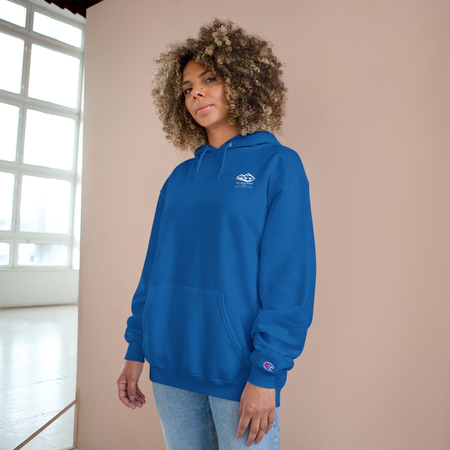 Pat Armstrong Ford -Champion Hoodie-White Logo,