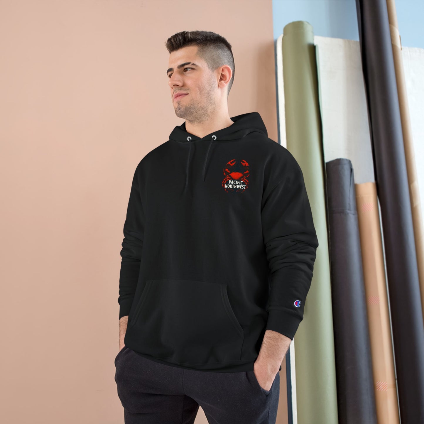 Pacific Northwest Champion Crab Hoodie, Cozy Sweatshirt, Crab Design, Perfect Gift, Casual Wear, Outdoor Adventure Apparel