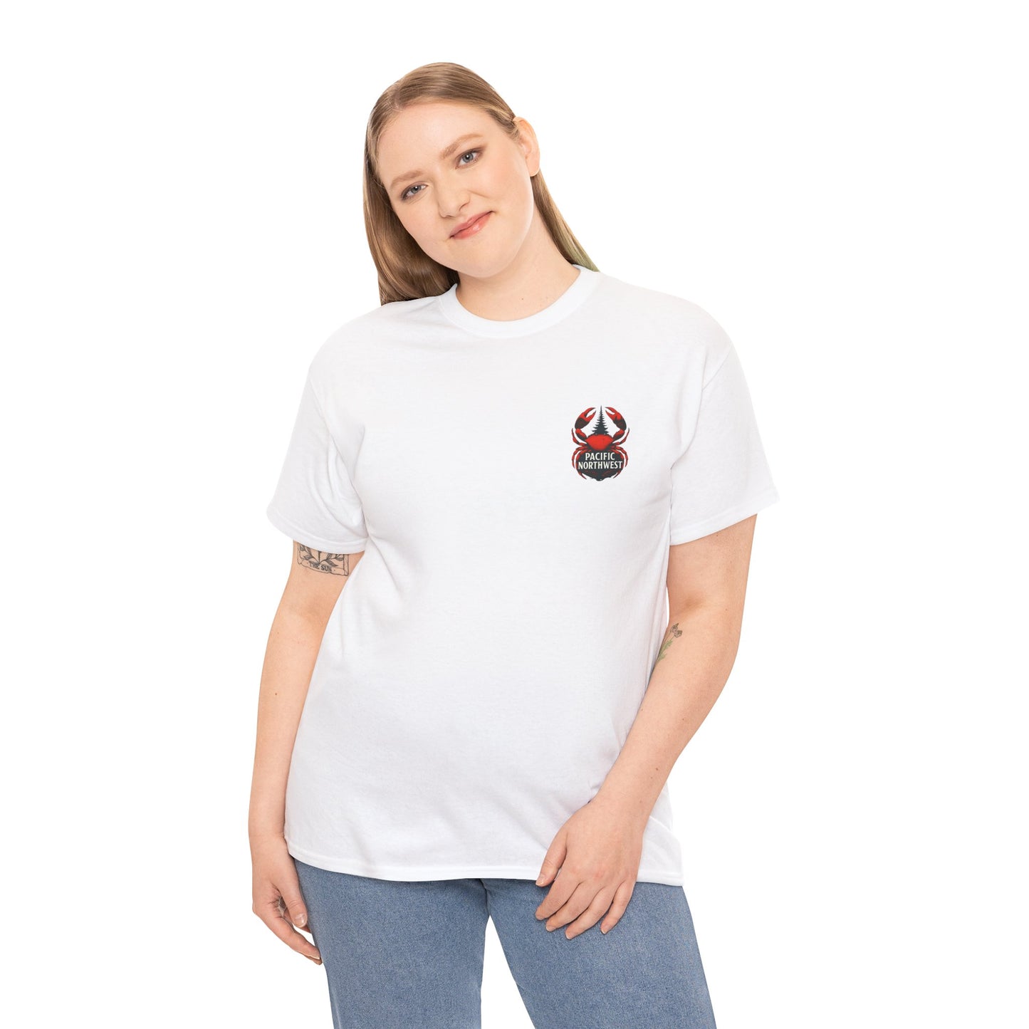 Pacific Northwest Crab Tee, Unisex Cotton T-Shirt, Crab Lovers Gift, Summer Vacation Shirt, Coastal Style Apparel, Nautical Theme Fashion