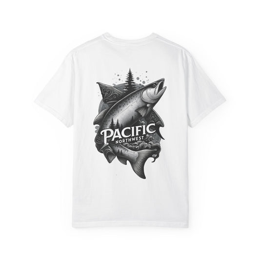 Pacific Northwest Adventure T-shirt, Unisex Graphic Tee, Fishing Lover Gift, Nature Apparel, Outdoor Enthusiast Shirt