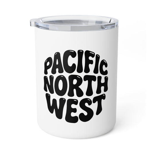 Pacific Northwest Bubble Insulated Coffee Mug, 10oz - Travel Mug, Gift for Wanderlust, Camping Mug, Outdoor Adventures, Hot Beverage Holder
