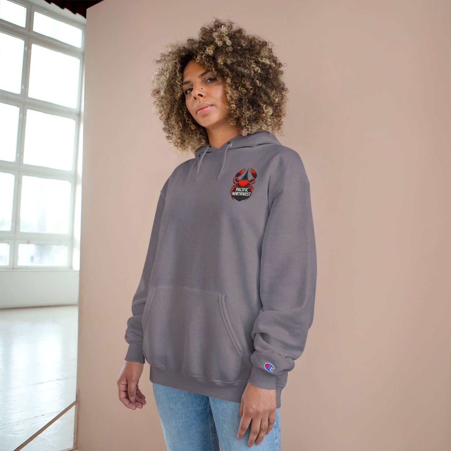 Pacific Northwest Champion Crab Hoodie, Cozy Sweatshirt, Crab Design, Perfect Gift, Casual Wear, Outdoor Adventure Apparel