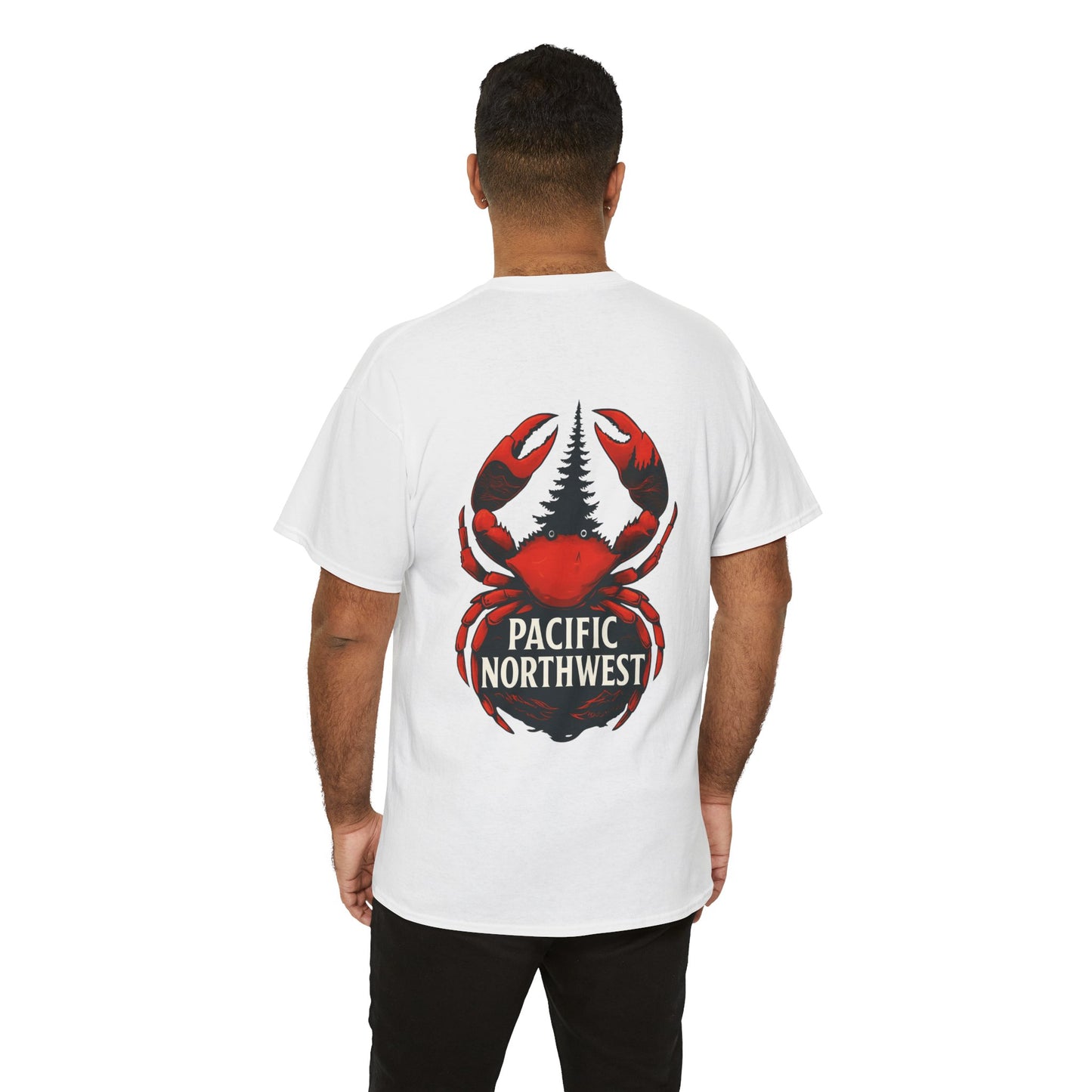 Pacific Northwest Crab Tee, Unisex Cotton T-Shirt, Crab Lovers Gift, Summer Vacation Shirt, Coastal Style Apparel, Nautical Theme Fashion