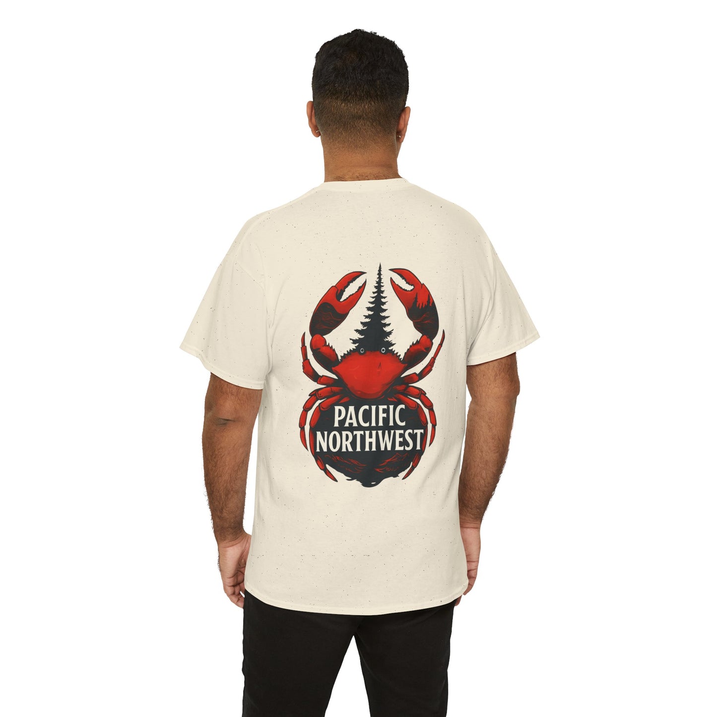 Pacific Northwest Crab Tee, Unisex Cotton T-Shirt, Crab Lovers Gift, Summer Vacation Shirt, Coastal Style Apparel, Nautical Theme Fashion