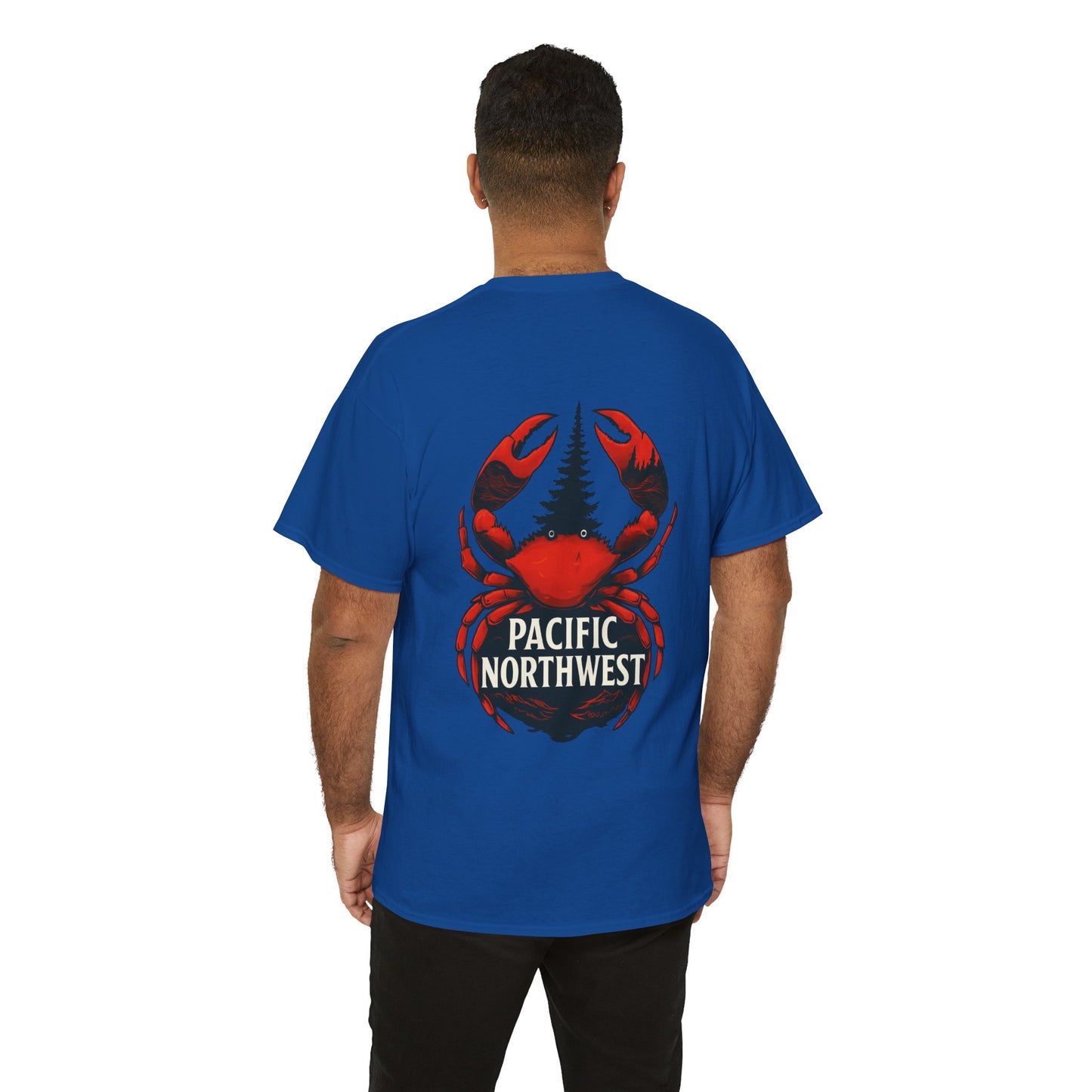Pacific Northwest Crab Tee, Unisex Cotton T-Shirt, Crab Lovers Gift, Summer Vacation Shirt, Coastal Style Apparel, Nautical Theme Fashion