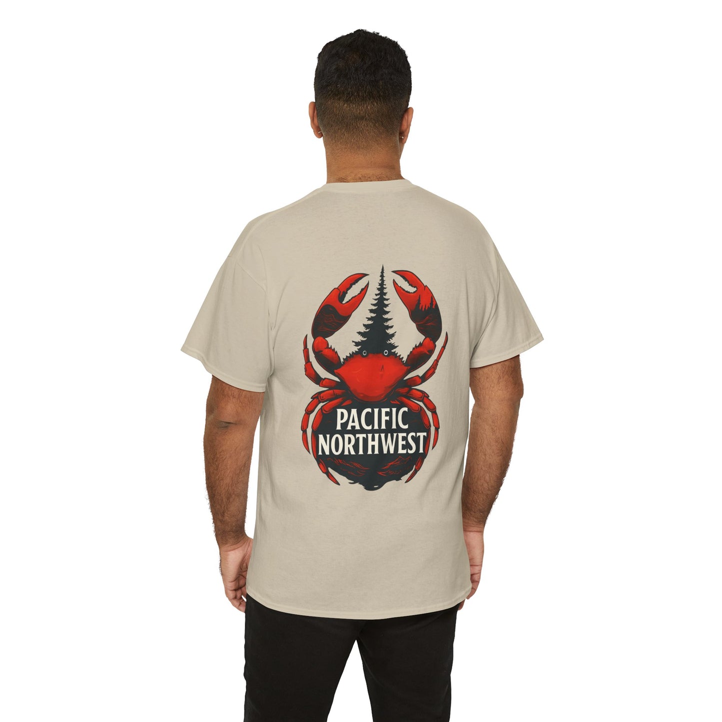 Pacific Northwest Crab Tee, Unisex Cotton T-Shirt, Crab Lovers Gift, Summer Vacation Shirt, Coastal Style Apparel, Nautical Theme Fashion