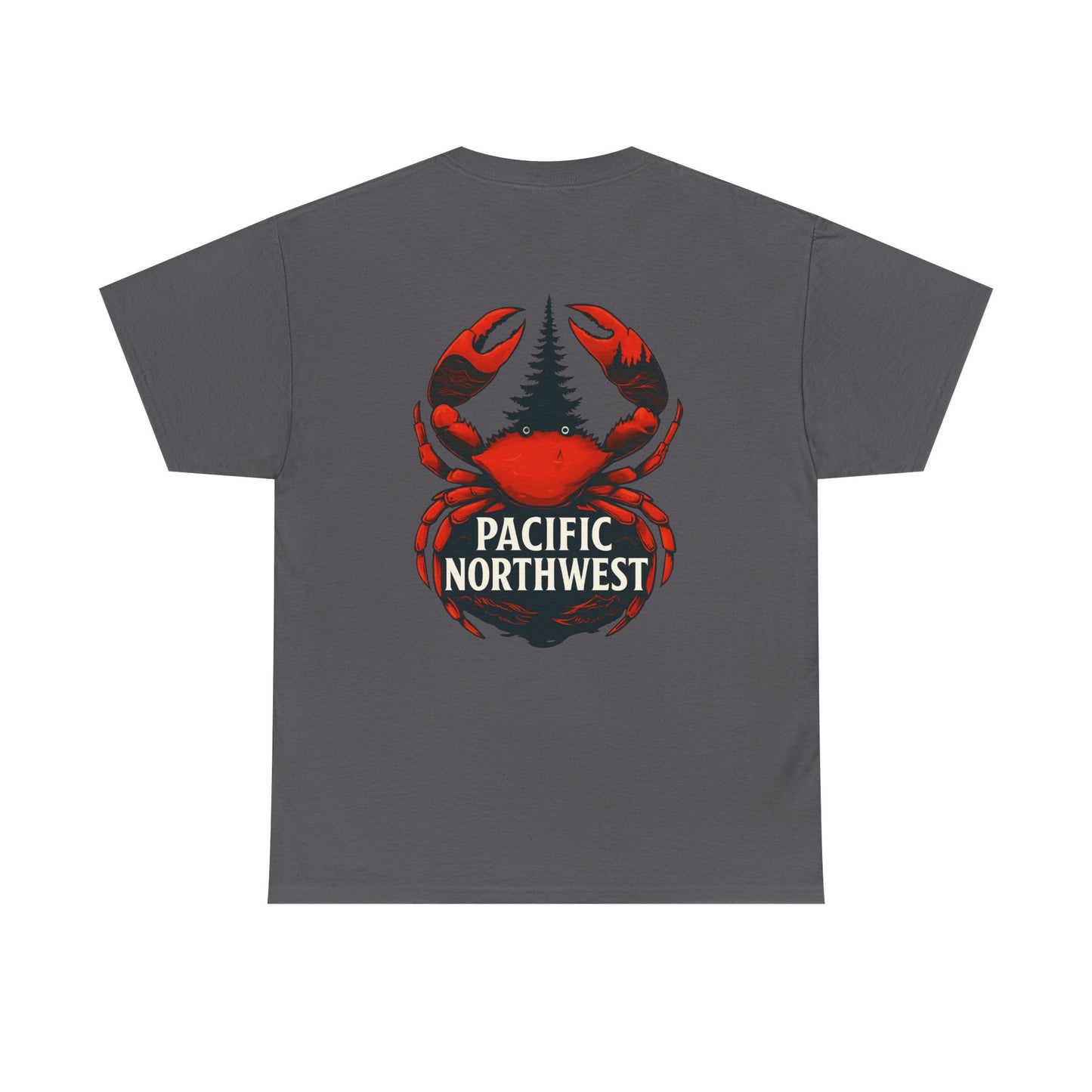 Pacific Northwest Crab Tee, Unisex Cotton T-Shirt, Crab Lovers Gift, Summer Vacation Shirt, Coastal Style Apparel, Nautical Theme Fashion