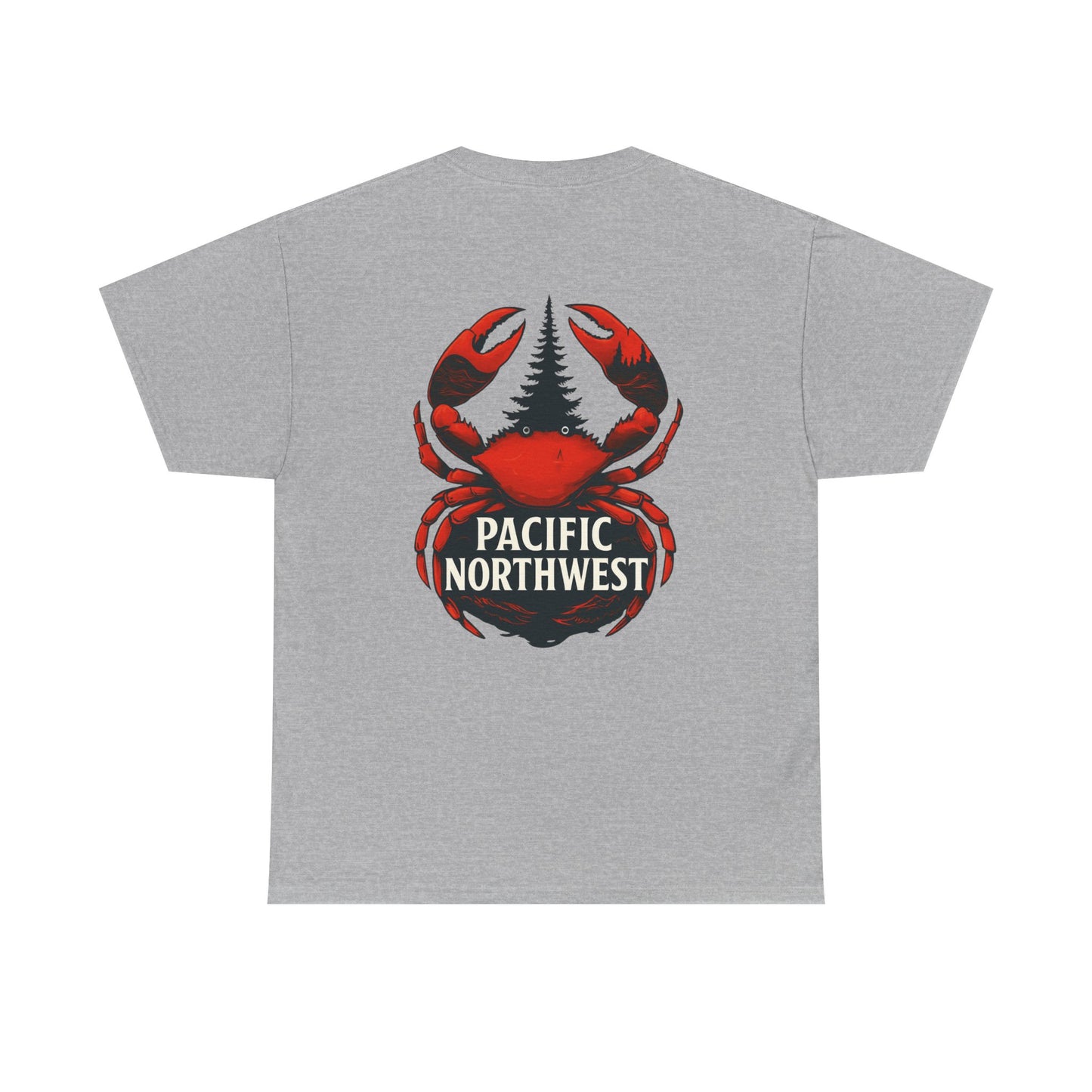 Pacific Northwest Crab Tee, Unisex Cotton T-Shirt, Crab Lovers Gift, Summer Vacation Shirt, Coastal Style Apparel, Nautical Theme Fashion