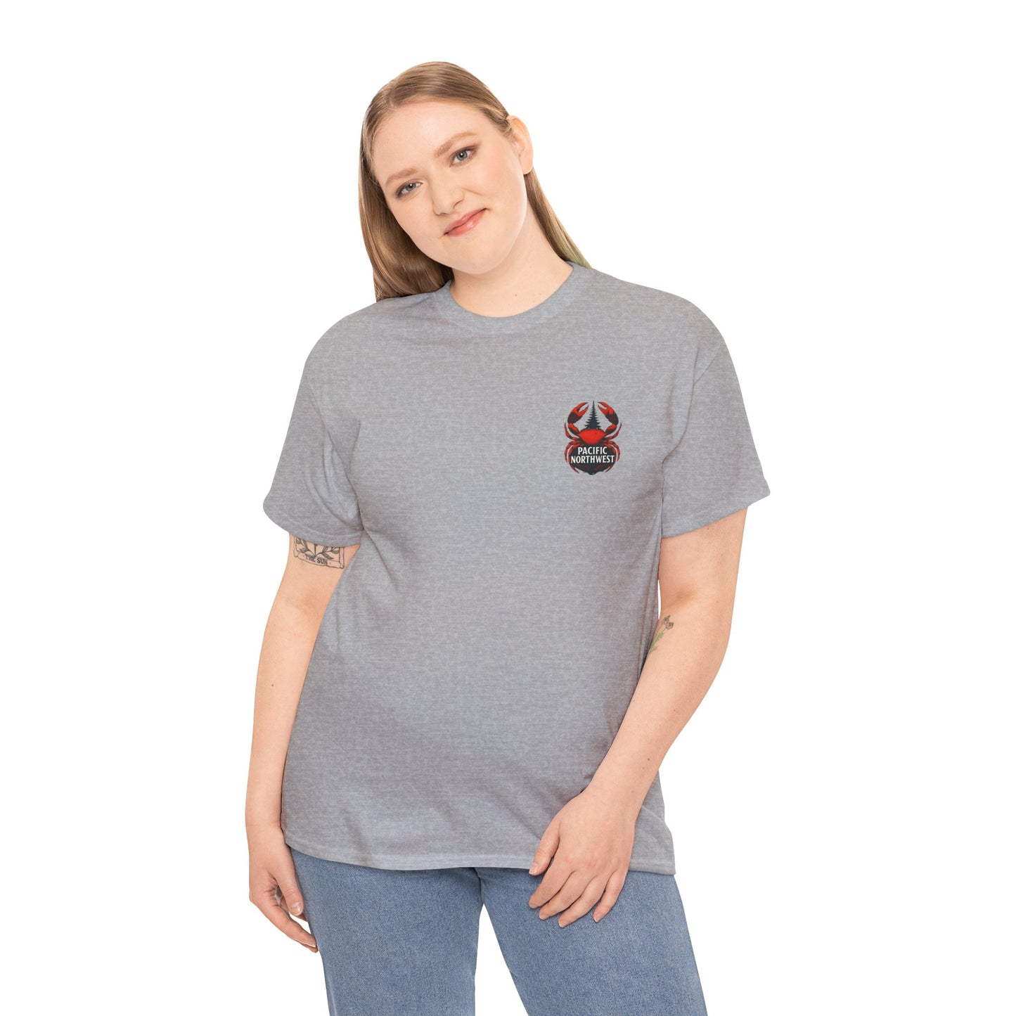 Pacific Northwest Crab Tee, Unisex Cotton T-Shirt, Crab Lovers Gift, Summer Vacation Shirt, Coastal Style Apparel, Nautical Theme Fashion