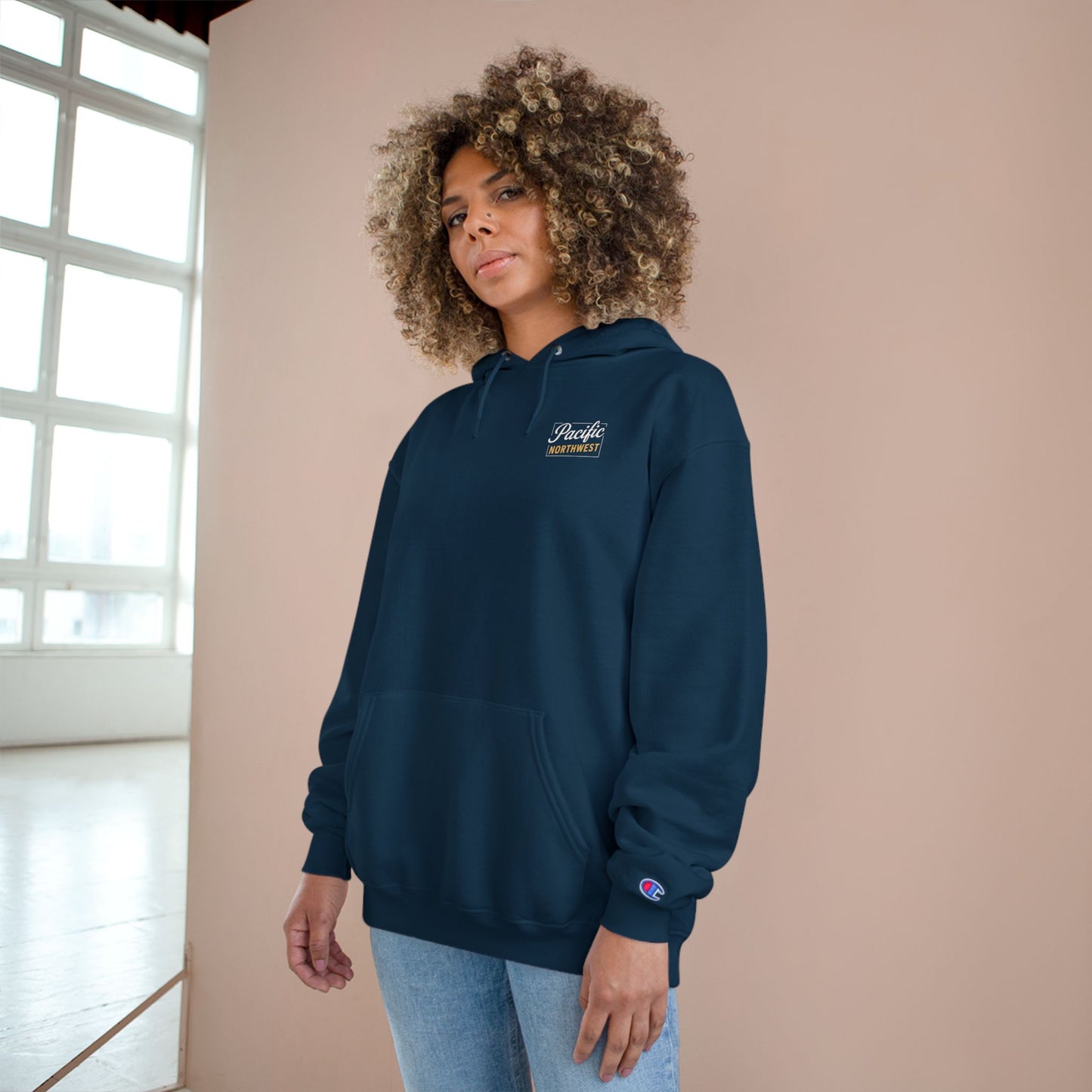 Pacific Northwest Champion Hoodie, Cozy Sweatshirt for Nature Lovers, Outdoor Adventure Gear, Casual Wear, Gift for Him/Her