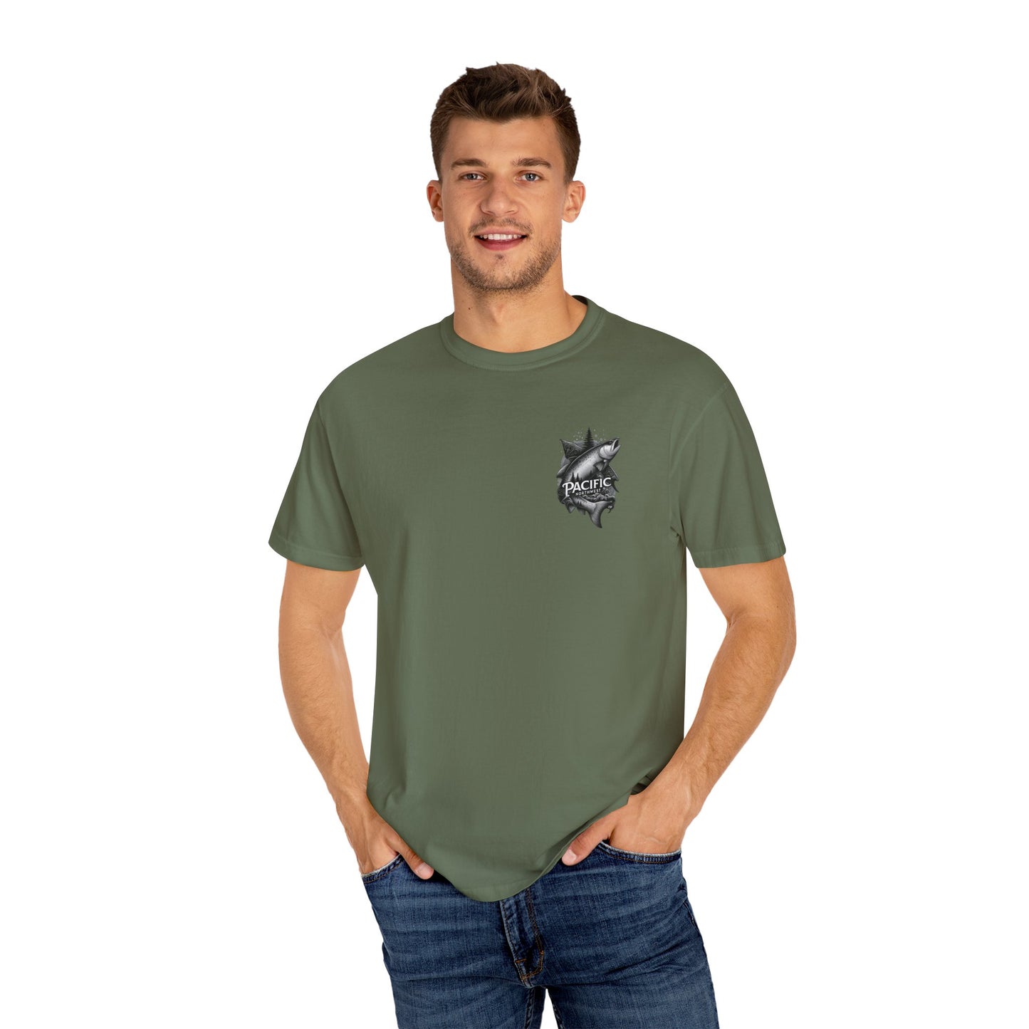 Pacific Northwest Adventure T-shirt, Unisex Graphic Tee, Fishing Lover Gift, Nature Apparel, Outdoor Enthusiast Shirt