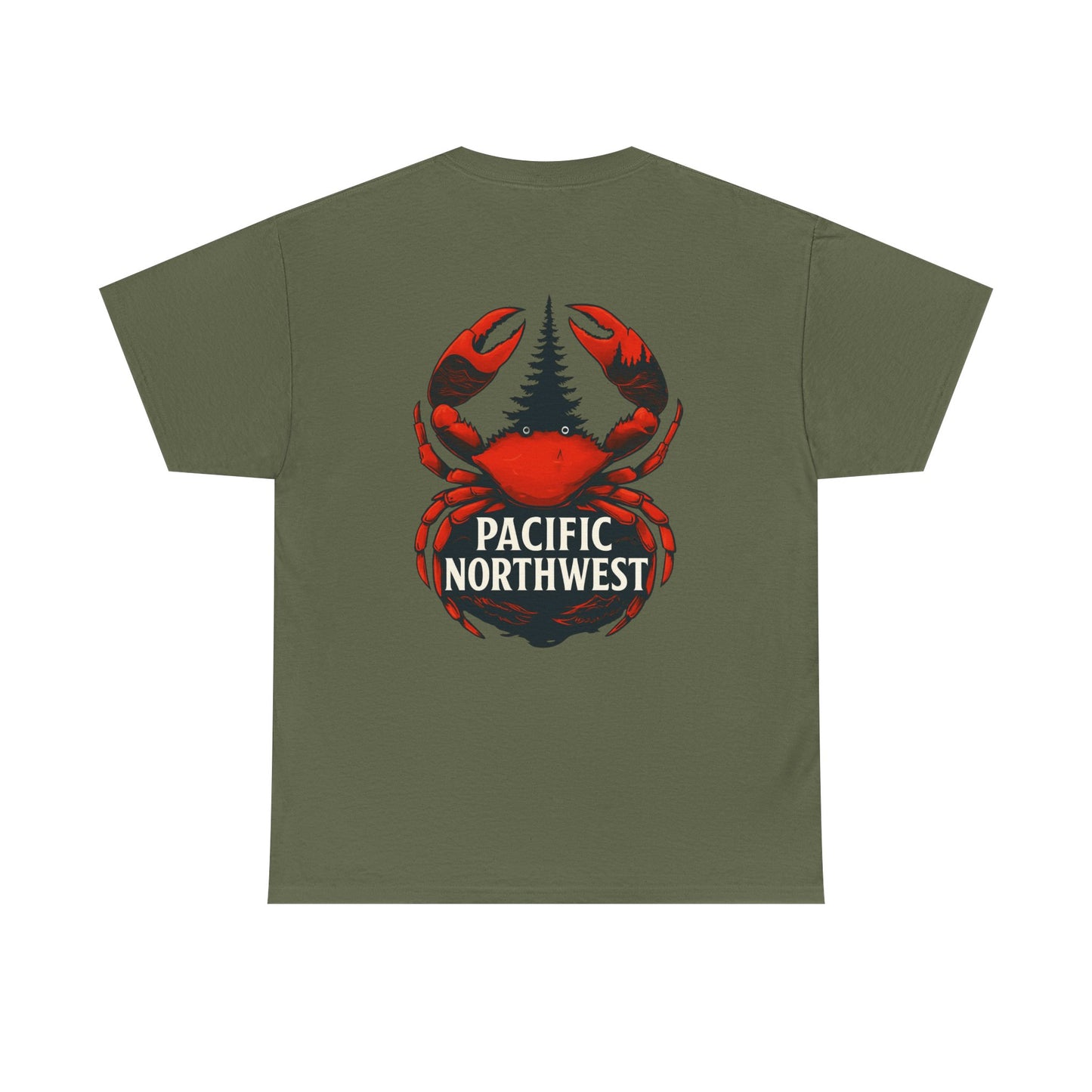 Pacific Northwest Crab Tee, Unisex Cotton T-Shirt, Crab Lovers Gift, Summer Vacation Shirt, Coastal Style Apparel, Nautical Theme Fashion