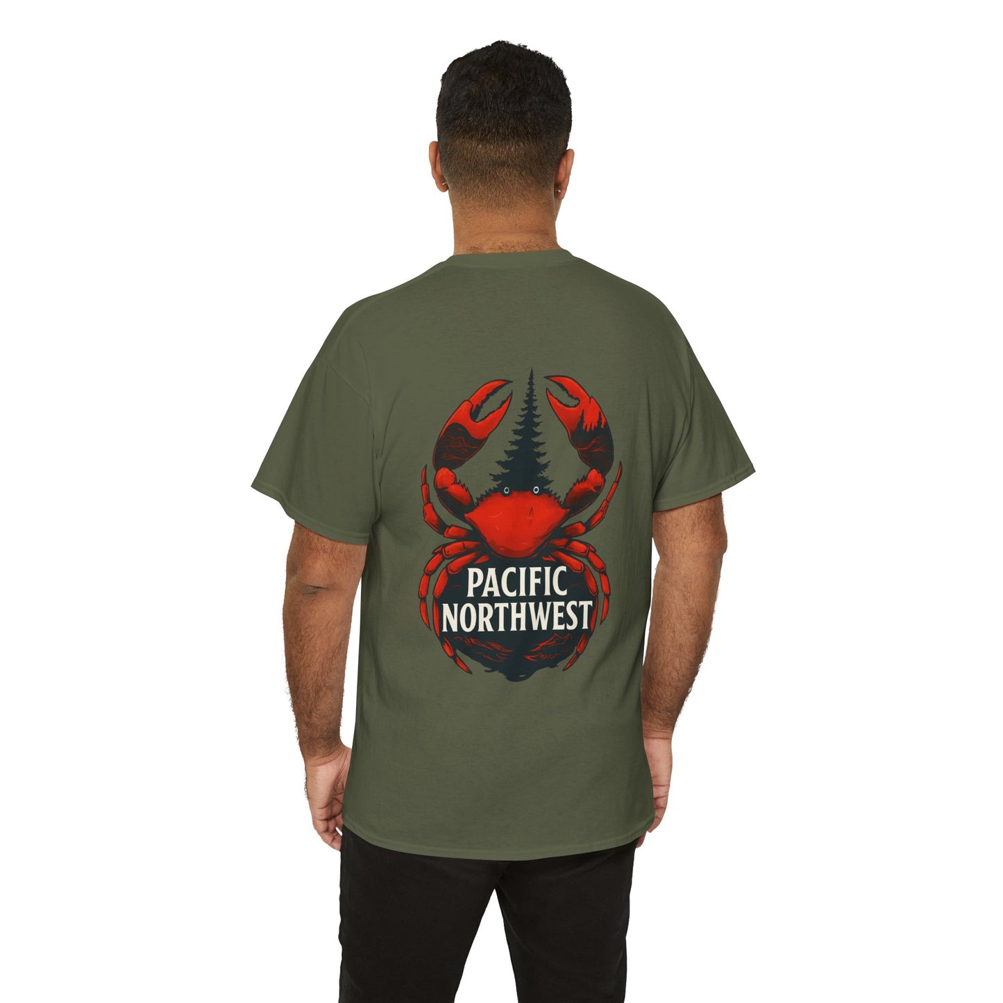 Pacific Northwest Crab Tee, Unisex Cotton T-Shirt, Crab Lovers Gift, Summer Vacation Shirt, Coastal Style Apparel, Nautical Theme Fashion