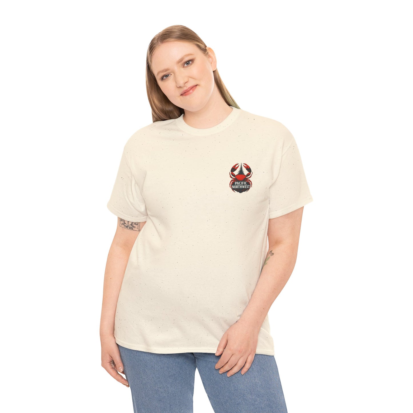 Pacific Northwest Crab Tee, Unisex Cotton T-Shirt, Crab Lovers Gift, Summer Vacation Shirt, Coastal Style Apparel, Nautical Theme Fashion