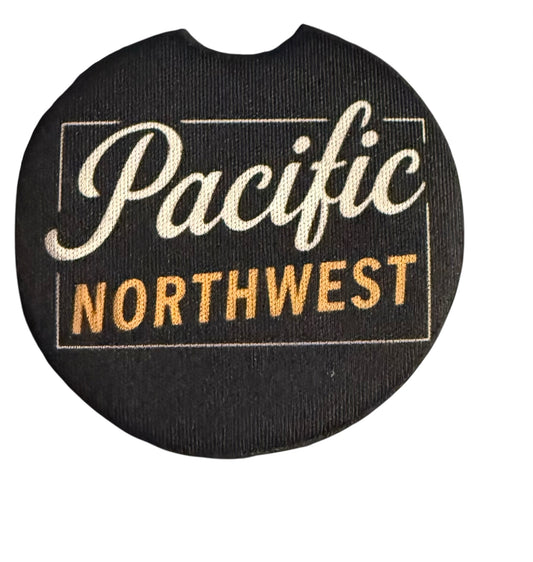 Car Coaster 2.75” Black PNW