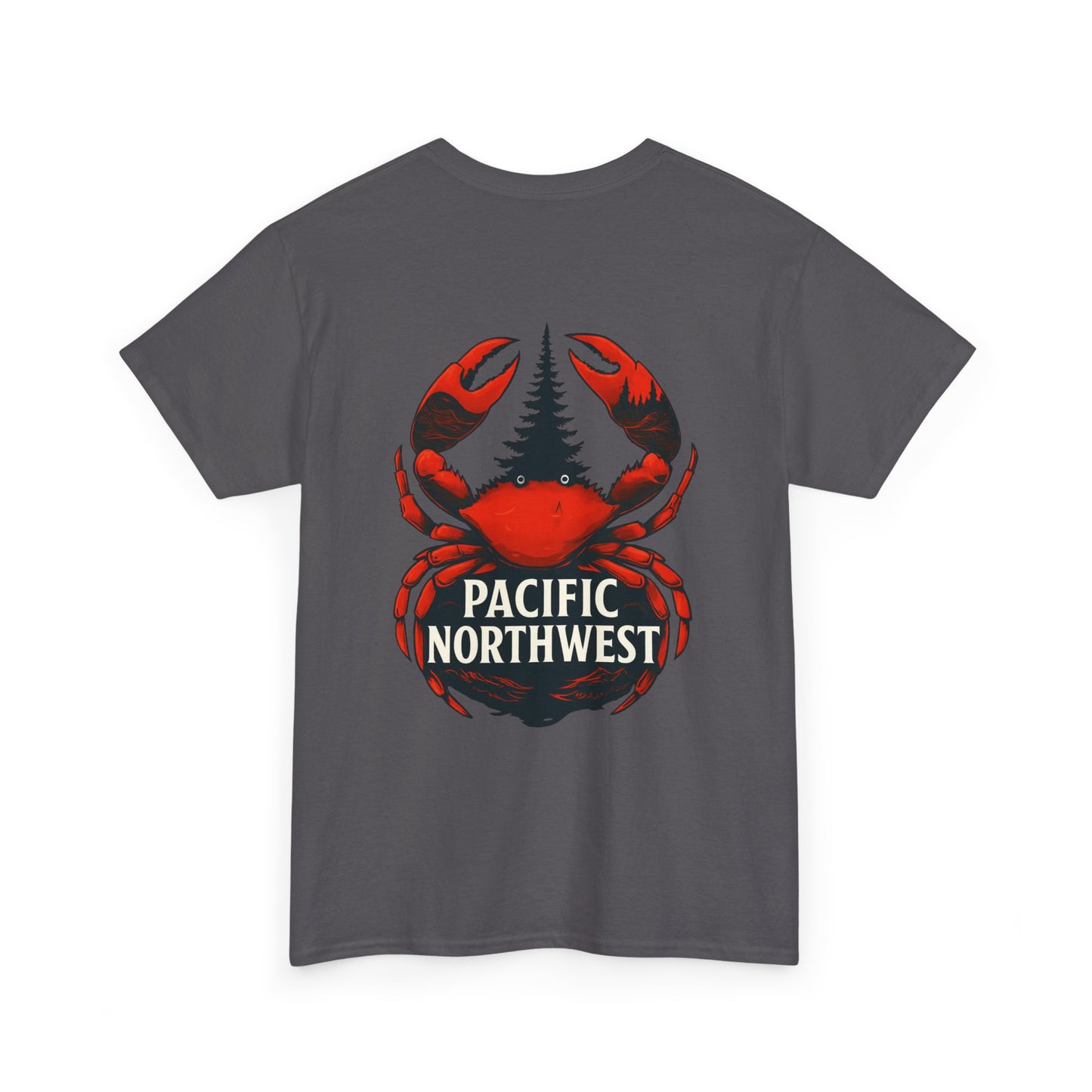 Pacific Northwest Crab Tee, Unisex Cotton T-Shirt, Crab Lovers Gift, Summer Vacation Shirt, Coastal Style Apparel, Nautical Theme Fashion