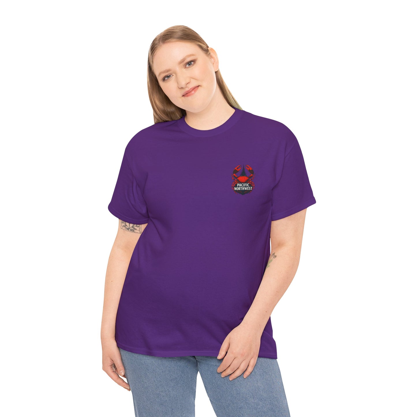 Pacific Northwest Crab Tee, Unisex Cotton T-Shirt, Crab Lovers Gift, Summer Vacation Shirt, Coastal Style Apparel, Nautical Theme Fashion