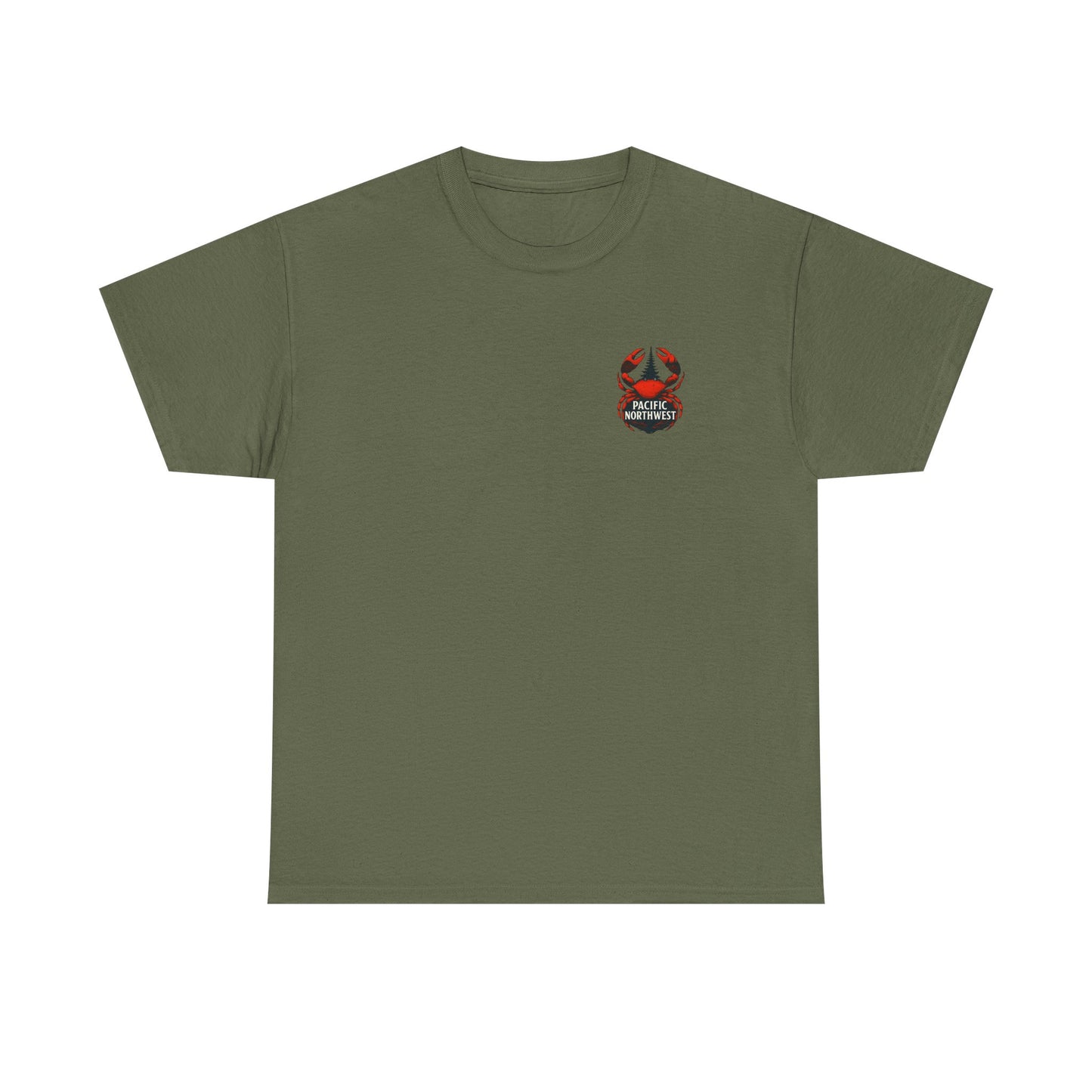 Pacific Northwest Crab Tee, Unisex Cotton T-Shirt, Crab Lovers Gift, Summer Vacation Shirt, Coastal Style Apparel, Nautical Theme Fashion