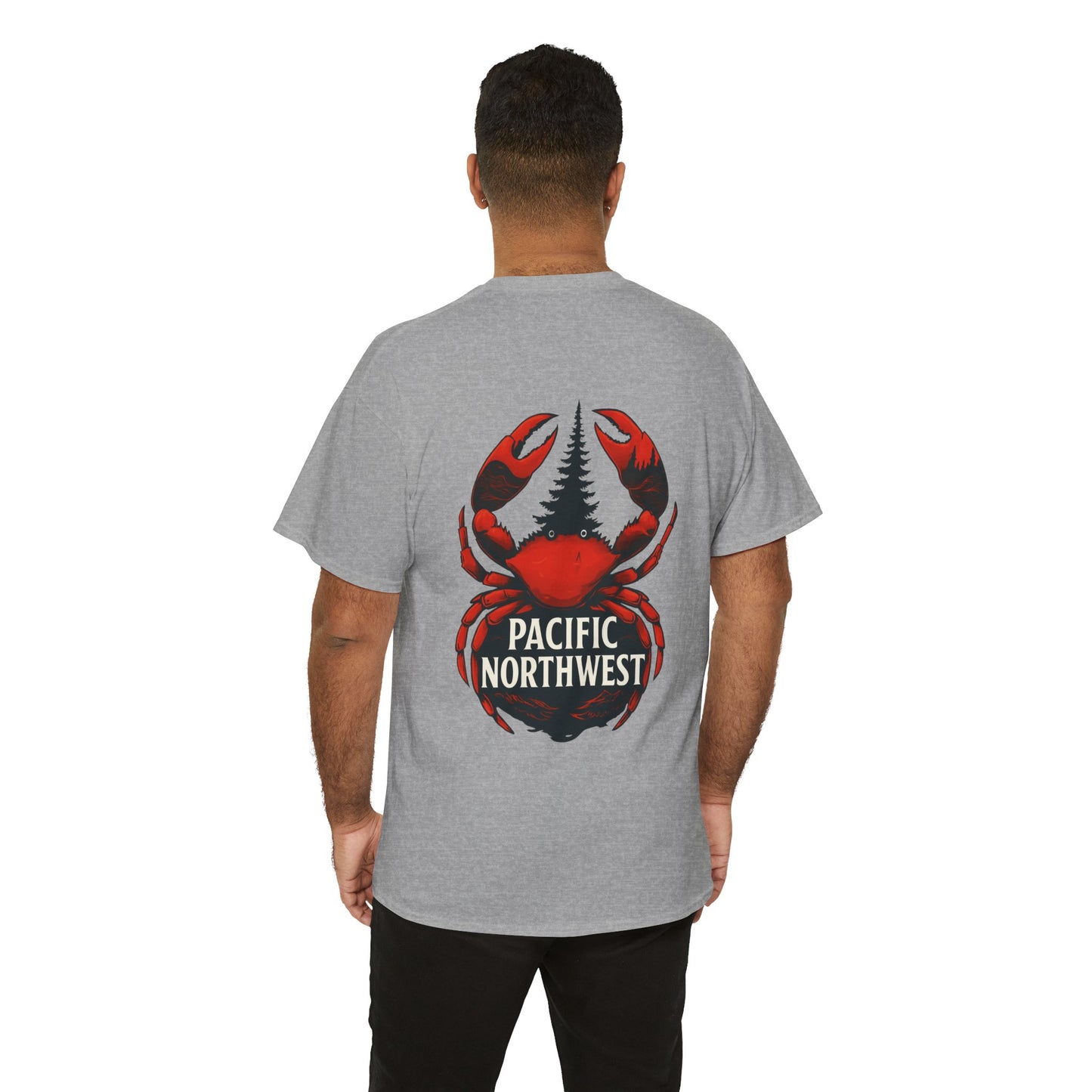 Pacific Northwest Crab Tee, Unisex Cotton T-Shirt, Crab Lovers Gift, Summer Vacation Shirt, Coastal Style Apparel, Nautical Theme Fashion