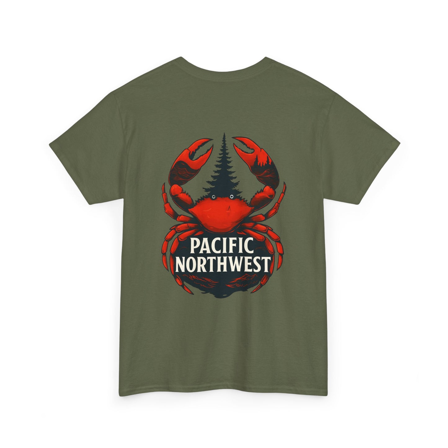 Pacific Northwest Crab Tee, Unisex Cotton T-Shirt, Crab Lovers Gift, Summer Vacation Shirt, Coastal Style Apparel, Nautical Theme Fashion
