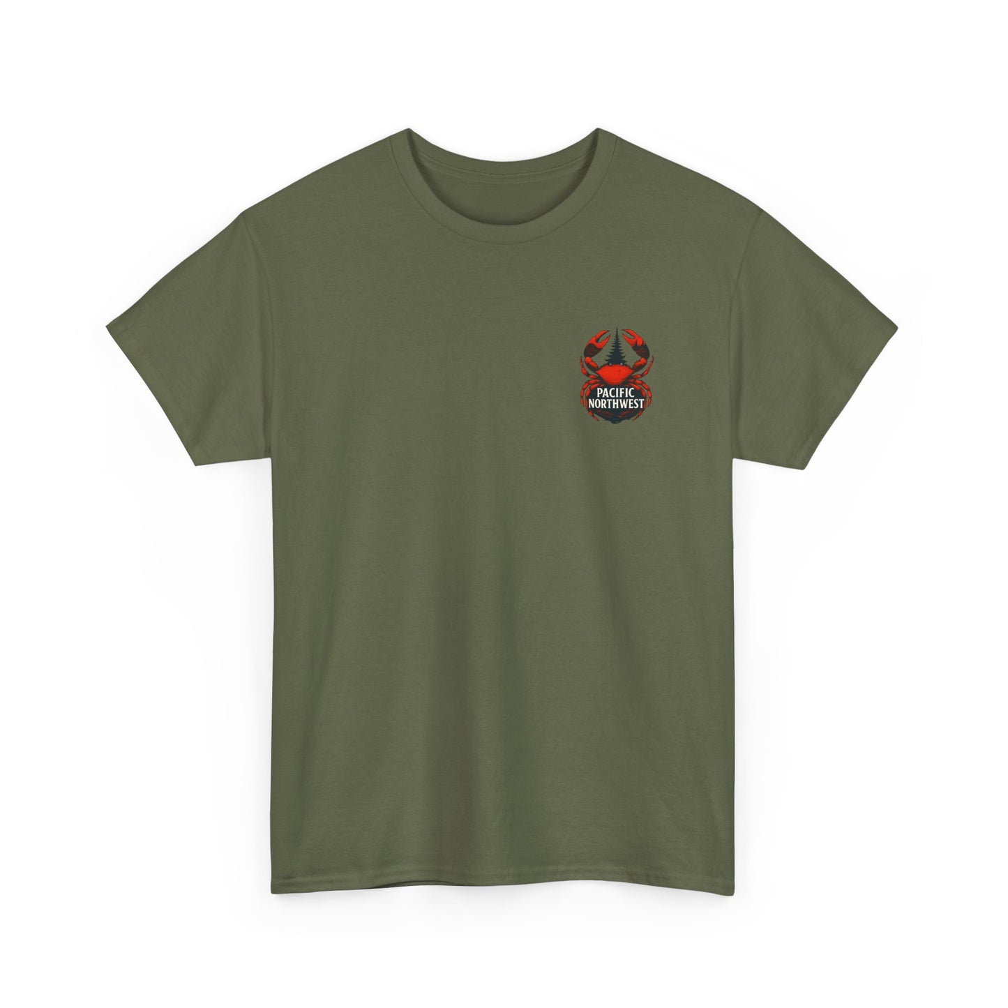Pacific Northwest Crab Tee, Unisex Cotton T-Shirt, Crab Lovers Gift, Summer Vacation Shirt, Coastal Style Apparel, Nautical Theme Fashion