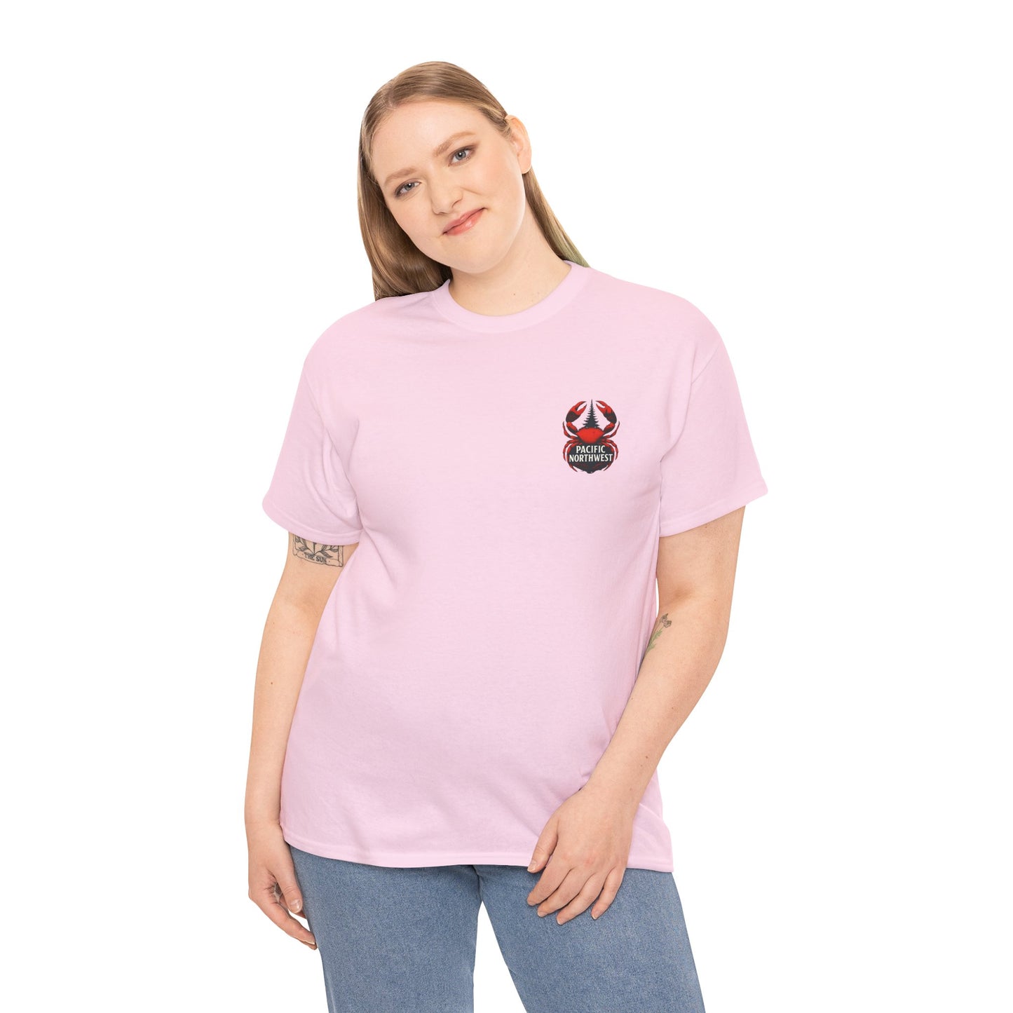 Pacific Northwest Crab Tee, Unisex Cotton T-Shirt, Crab Lovers Gift, Summer Vacation Shirt, Coastal Style Apparel, Nautical Theme Fashion