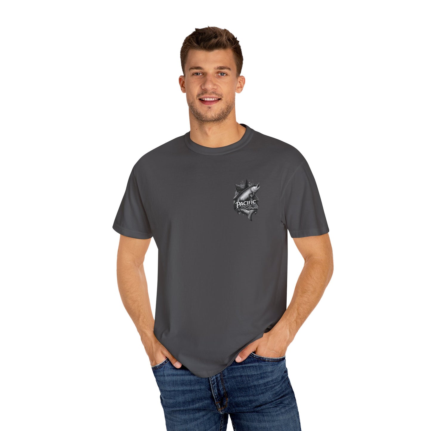 Pacific Northwest Adventure T-shirt, Unisex Graphic Tee, Fishing Lover Gift, Nature Apparel, Outdoor Enthusiast Shirt