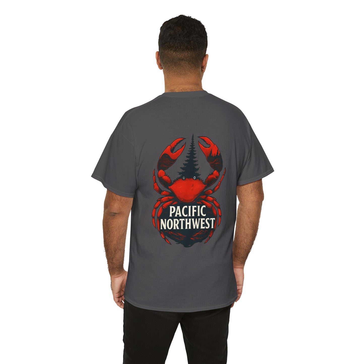 Pacific Northwest Crab Tee, Unisex Cotton T-Shirt, Crab Lovers Gift, Summer Vacation Shirt, Coastal Style Apparel, Nautical Theme Fashion
